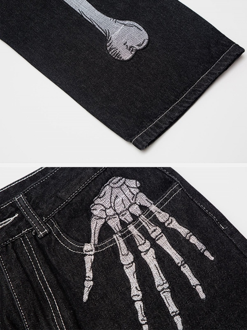 Jean Aelfric Eden Vintage Skull Bone Embroidery Noir | LKN-14596712